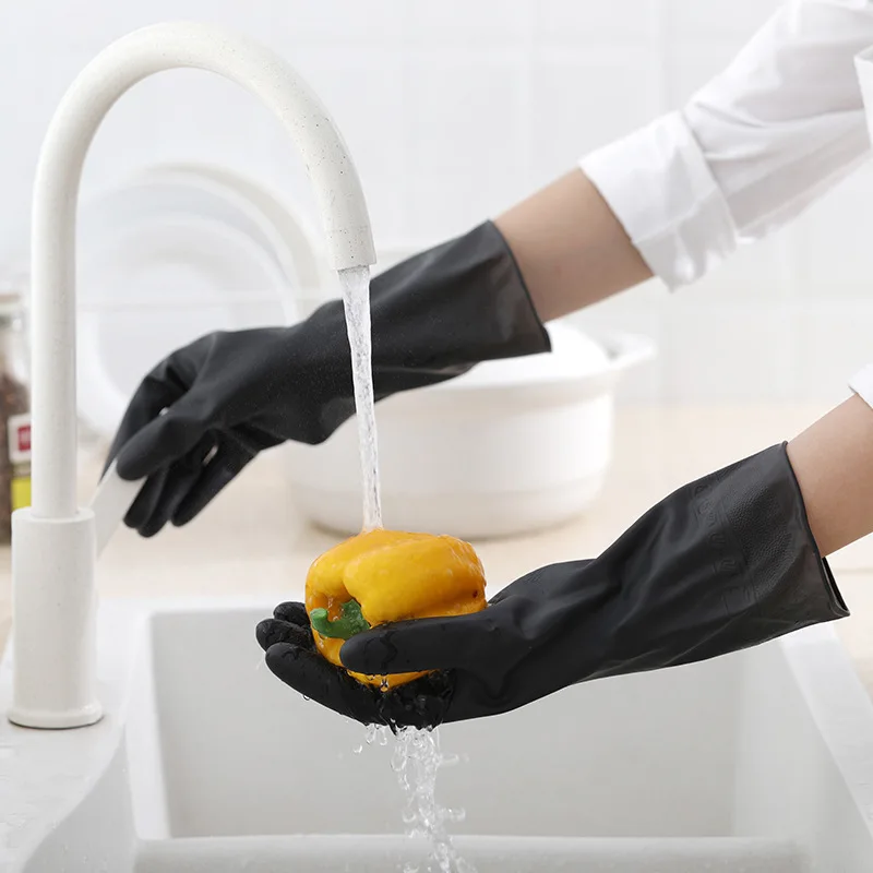 Commercial Kitchen Gloves - 1 Pair Black Gloves Home Washing
