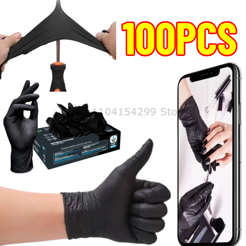 Commercial Kitchen Gloves - Disposable Nitrile Waterproof Gloves Dish Washing