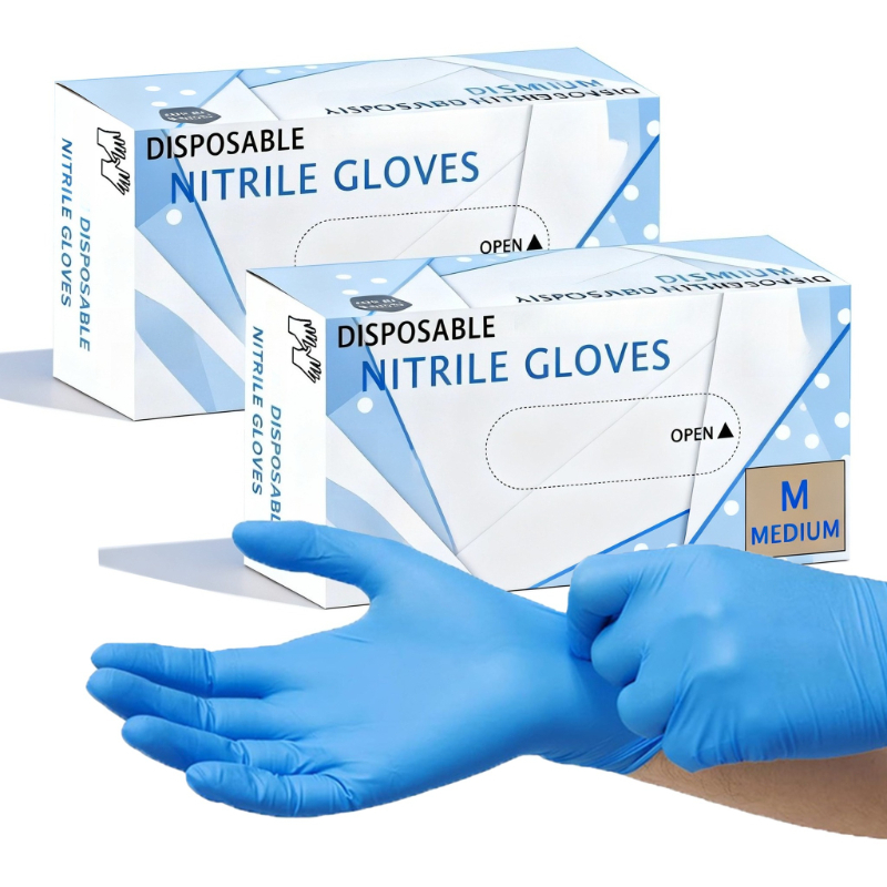 Commercial Kitchen Gloves - 20/50/100PCS Disposable Blue Nitrile Gloves Home