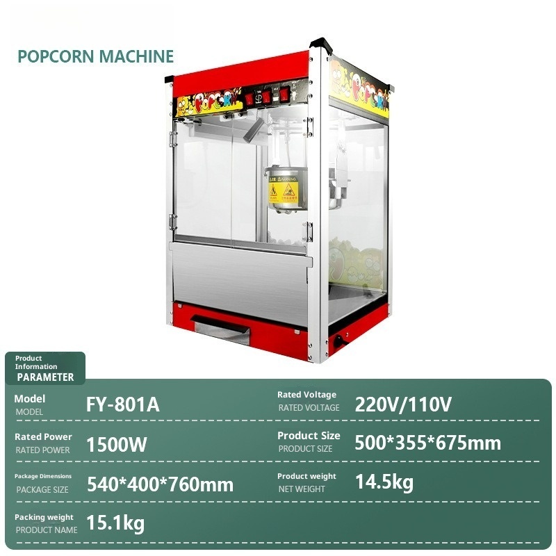 Commercial Popcorn Machine - Direct Electric Automatic Popcorn Maker Popcorn