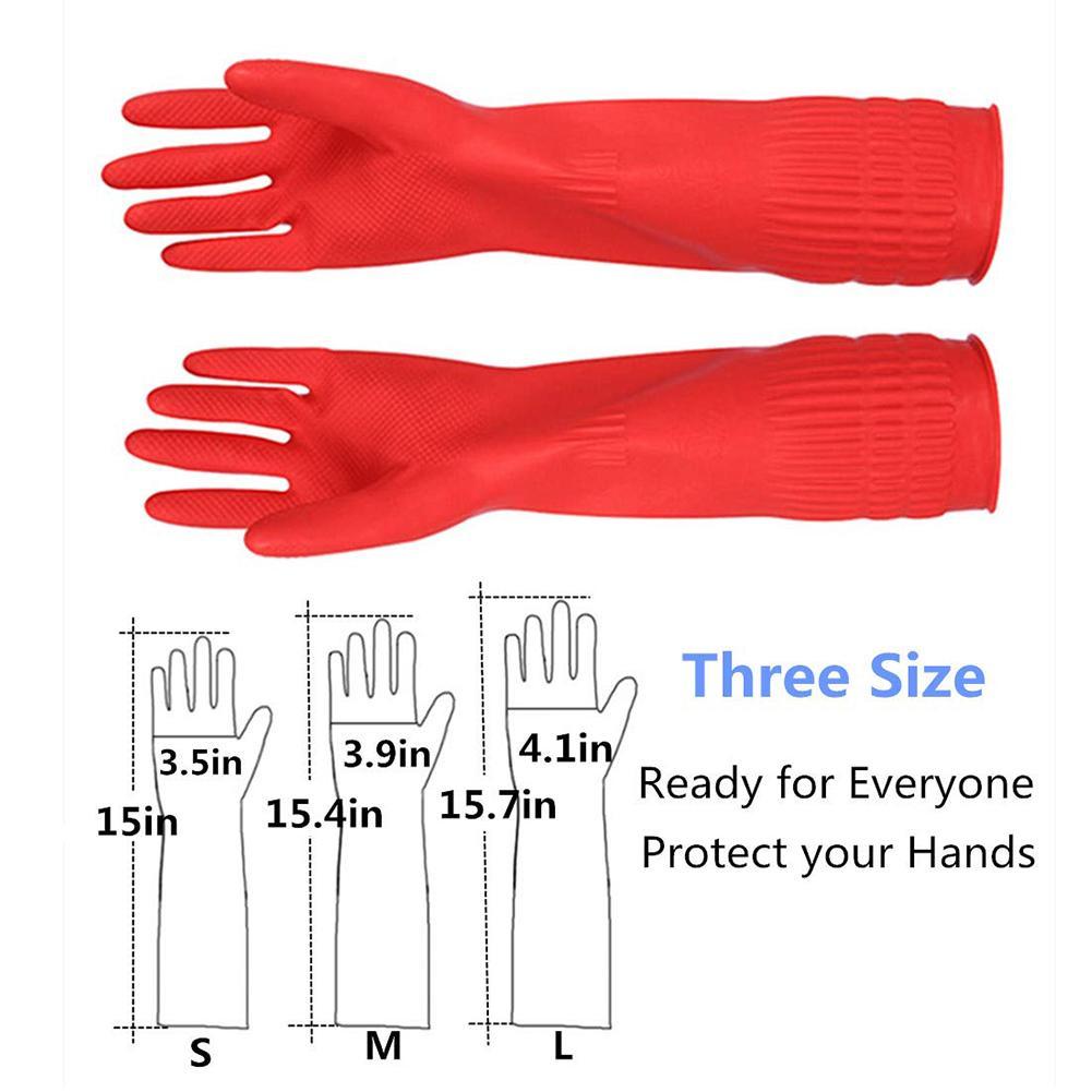 Commercial Kitchen Gloves - Kitchen Red Gloves Washing Dishes Cleaning