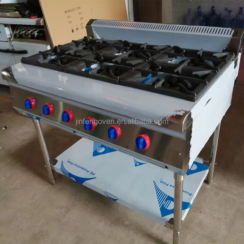 Commercial Kitchen Gas Stove - Commercial Kitchen Equipment Professional 6 burner
