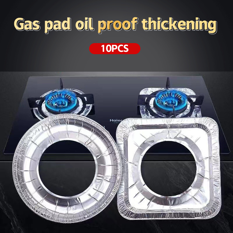 Commercial Kitchen Gas Stove - 10Pcs/set Thickened Aluminum Foil Covers Gas