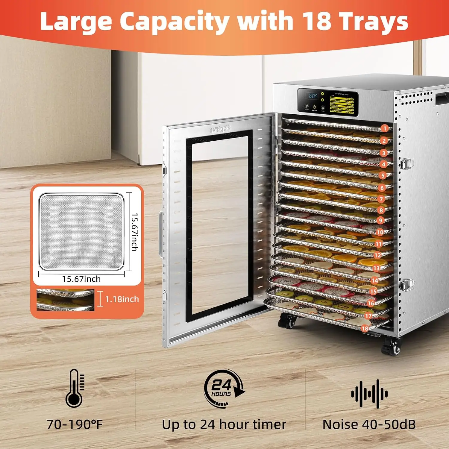 Commercial Food Dehydrator 18  - огляд і ціна Commercial Food Dehydrator