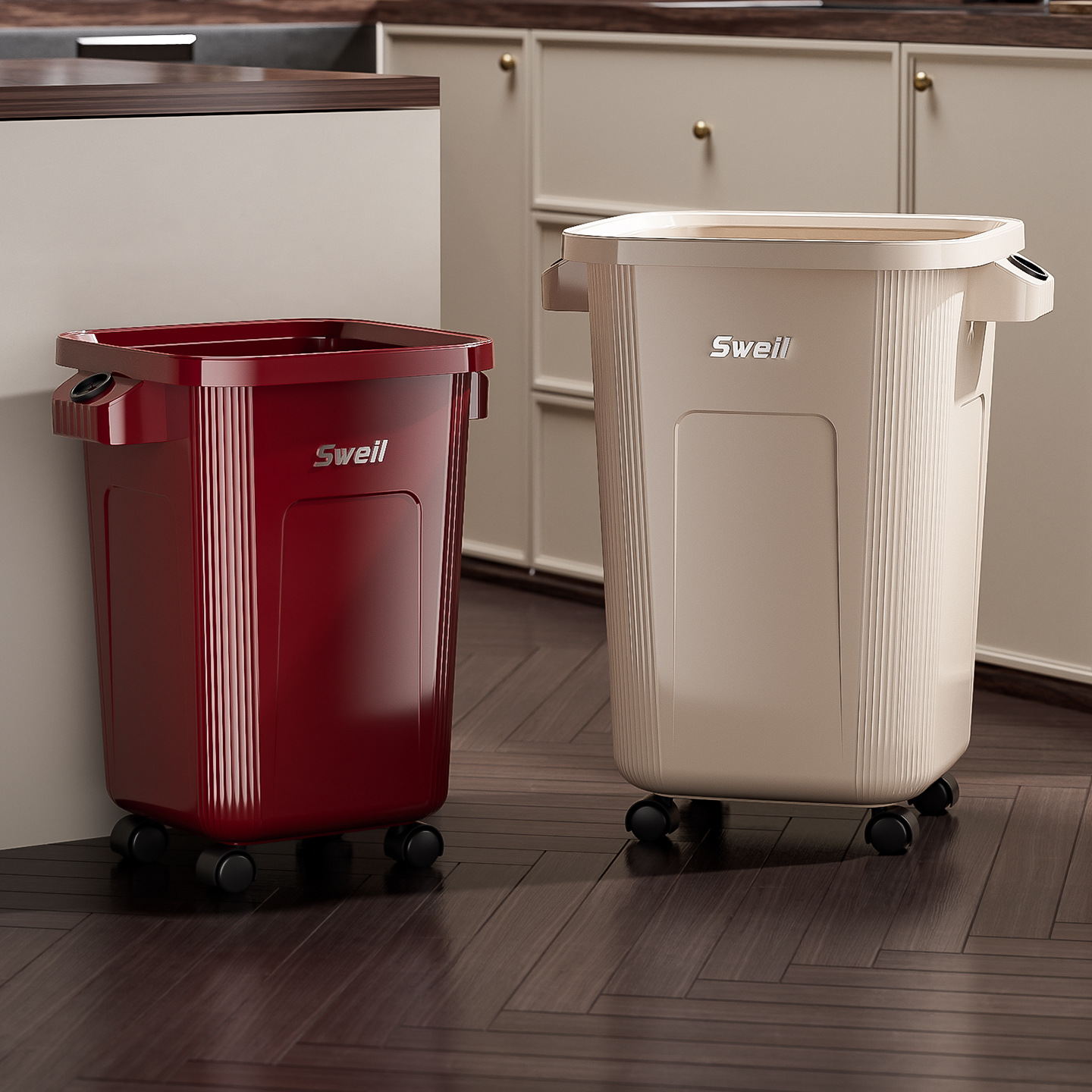 Large Rolling Garbage Can with - огляд і ціна Commercial Kitchen Garbage Can