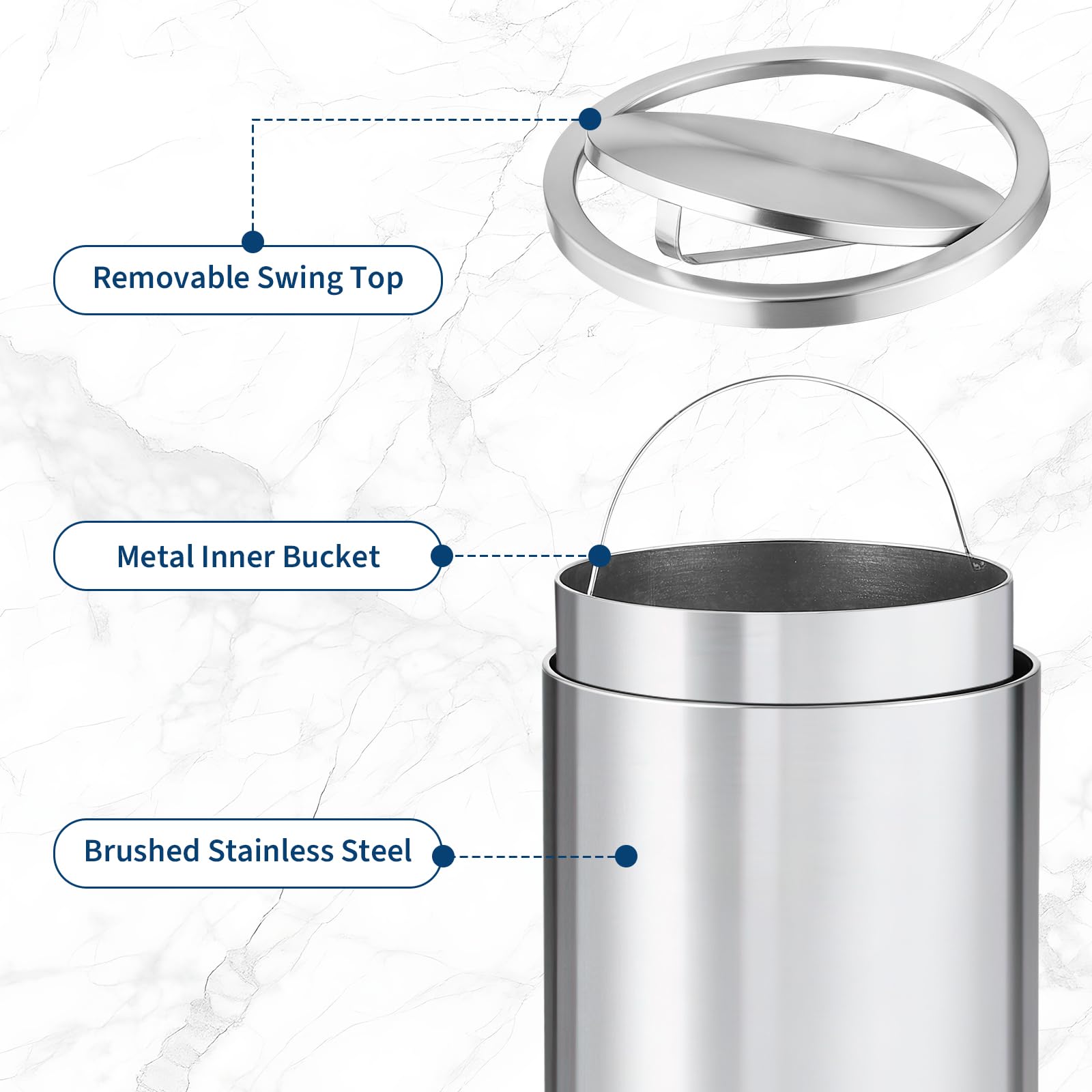 13 Gallon Round Trash Can, Sta - огляд і ціна Commercial Kitchen Garbage Can