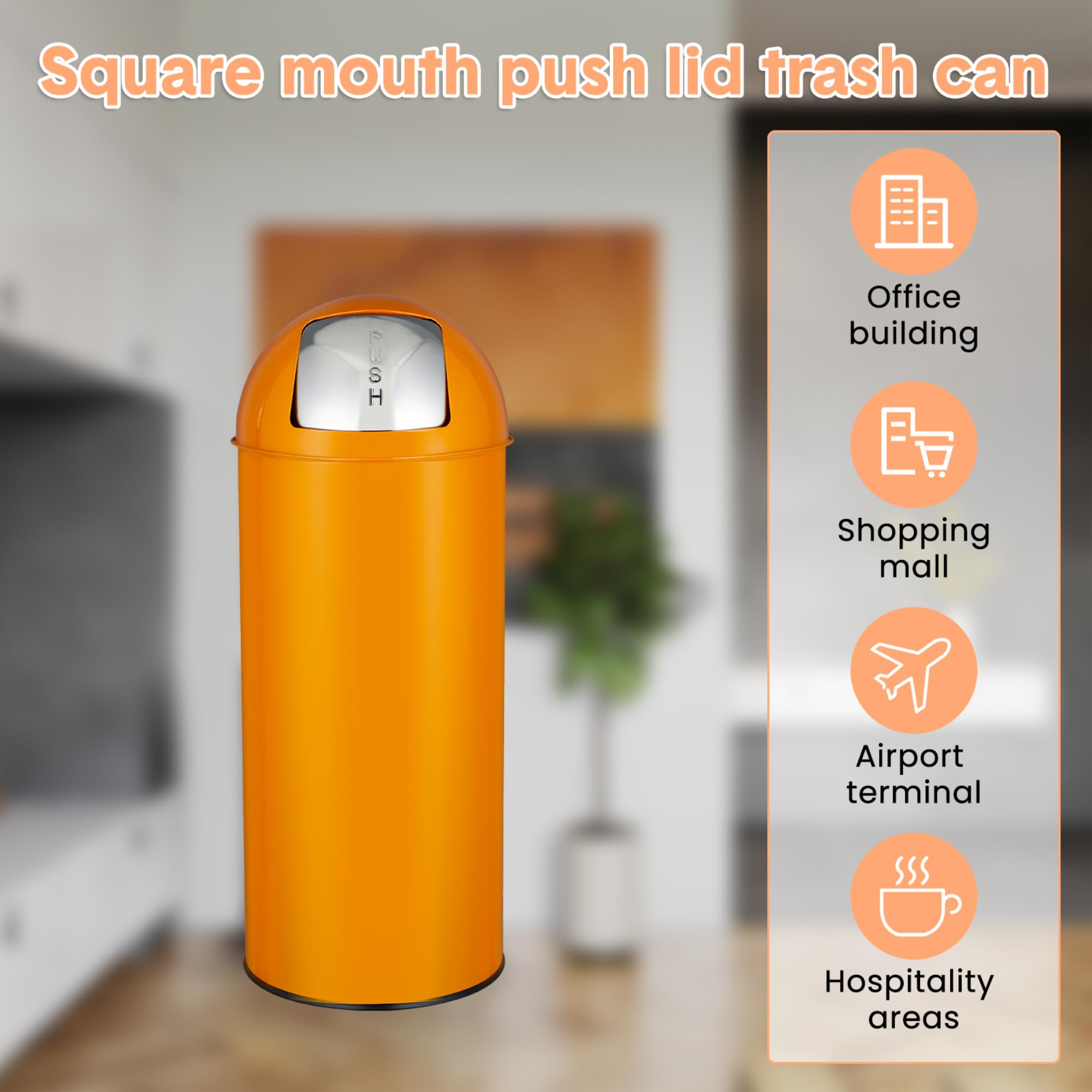 65 Liter Push Lid Trash Can, 1 - огляд і ціна Commercial Kitchen Garbage Can