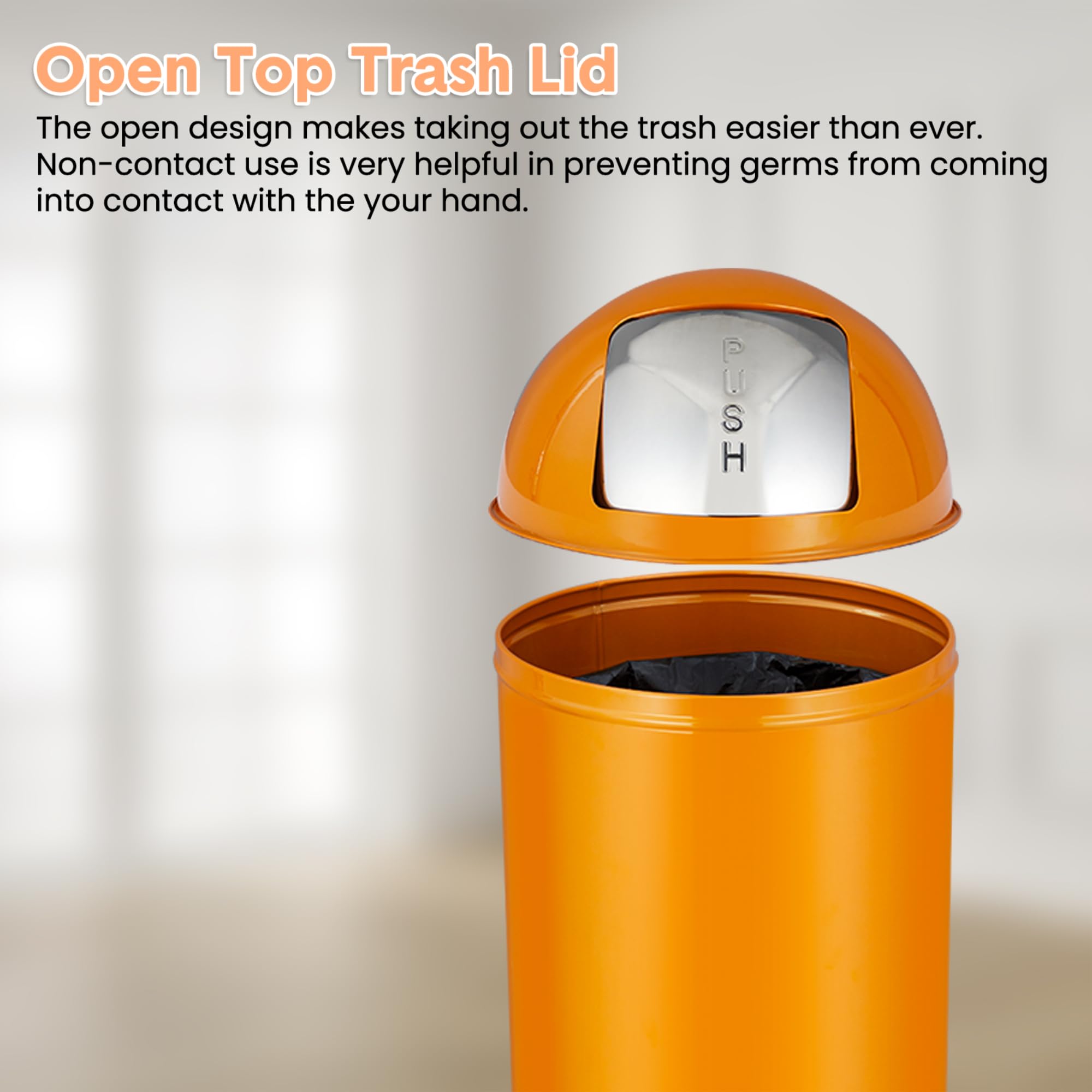 65 Liter Push Lid Trash Can, 1 - огляд і ціна Commercial Kitchen Garbage Can
