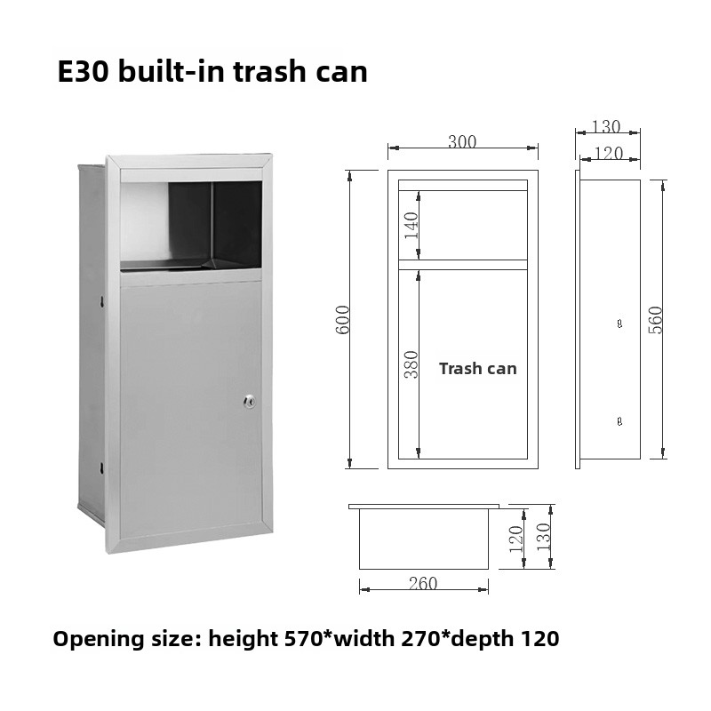 304Stainless Steel Side Open T - огляд і ціна Commercial Kitchen Garbage Can