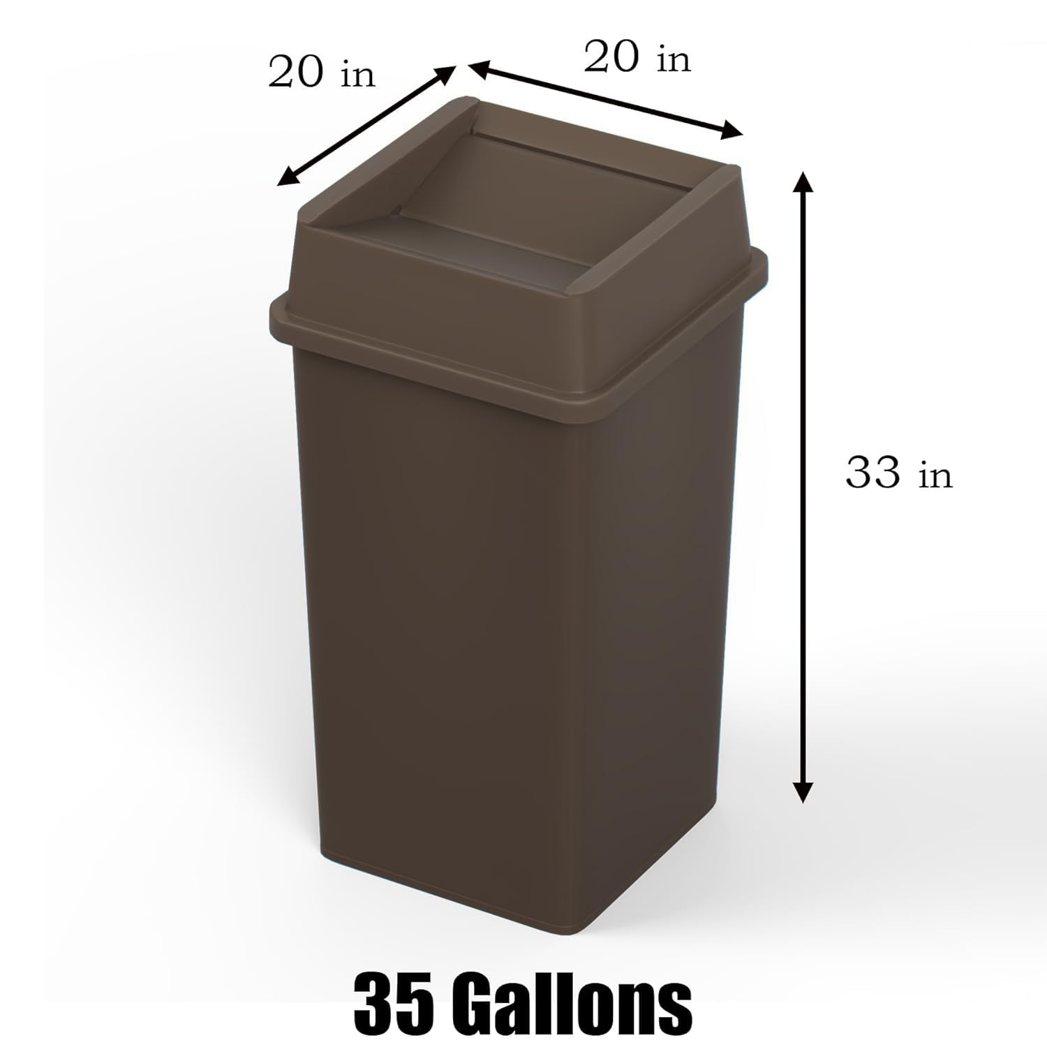 35 Gallon Brown Square Commerc - огляд і ціна Commercial Kitchen Garbage Can
