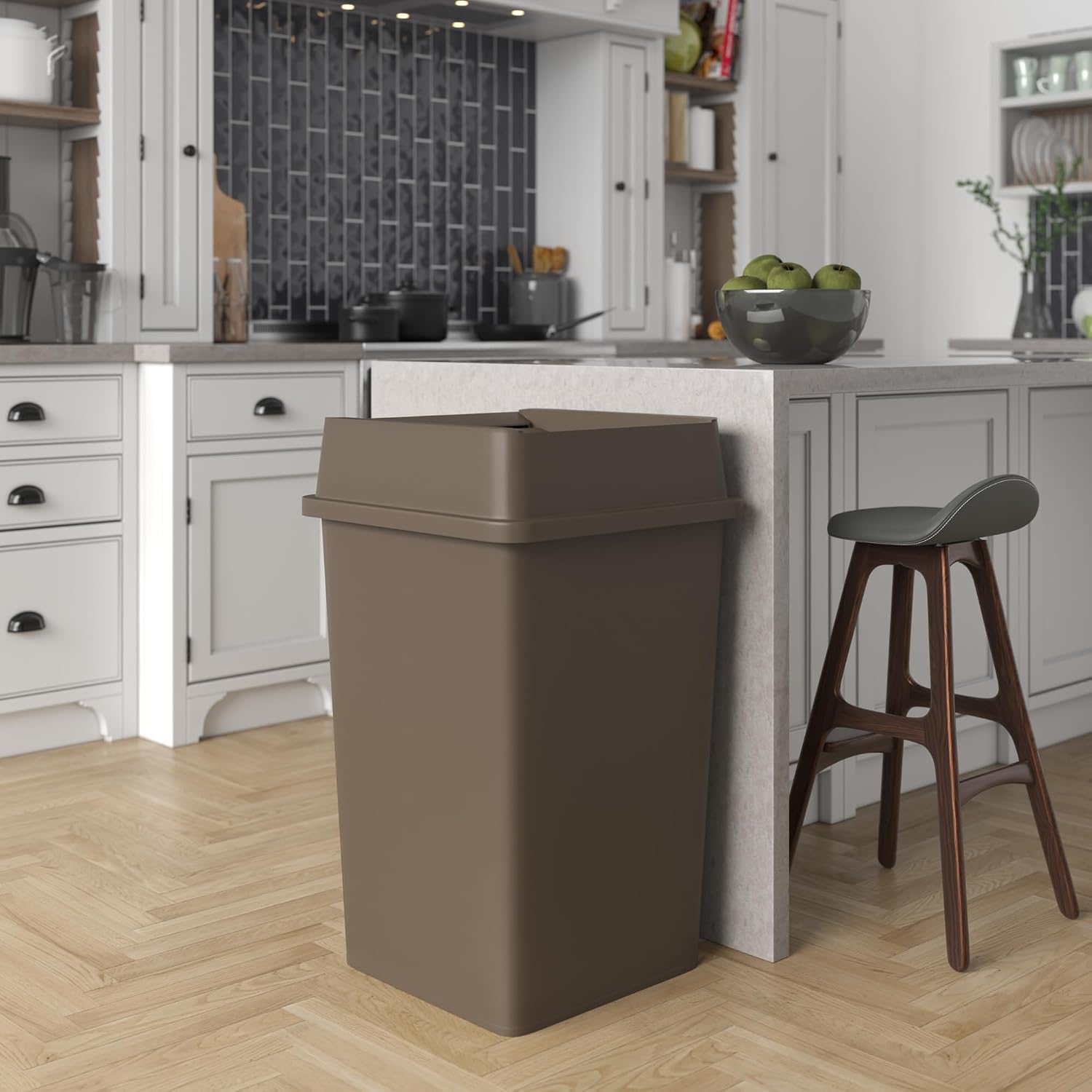 35 Gallon Brown Square Commerc - огляд і ціна Commercial Kitchen Garbage Can