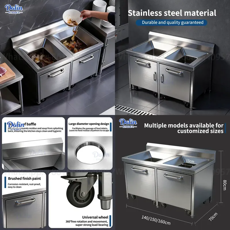 Commercial Stainless Steel 304 - огляд і ціна Commercial Kitchen Garbage Can